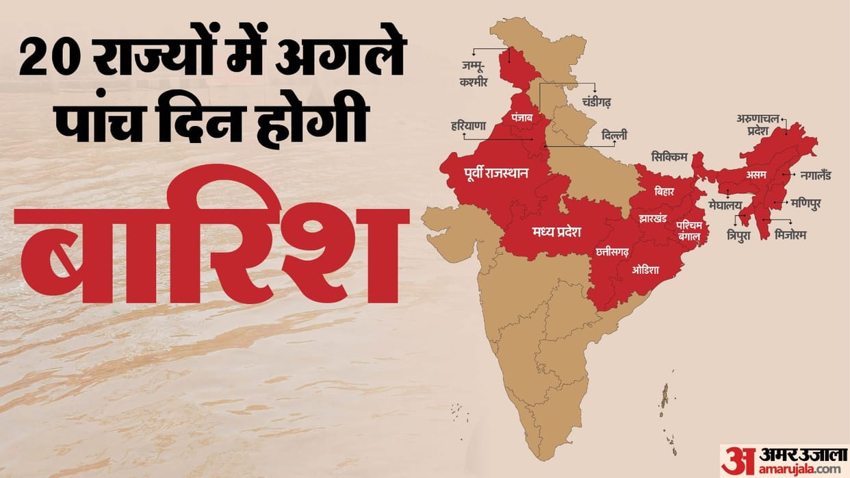 Heavy rain expected in North to Northeast India for next 5 days; today Weather updates in hindi aaj ka mausam