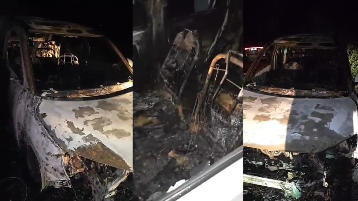 Fire broke out in Karnal due to AC of moving car, Police and fire brigade took over front