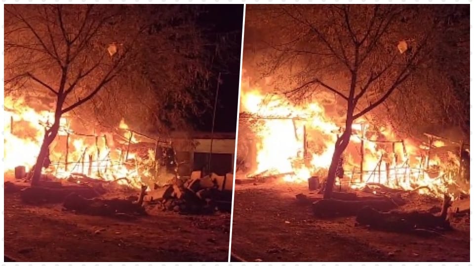 Firefighters brought the fire in the hut under control