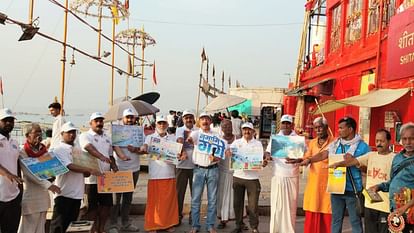 Namami Gange Cleanliness campaign with people who earn their livelihood from Ganga in varanasi