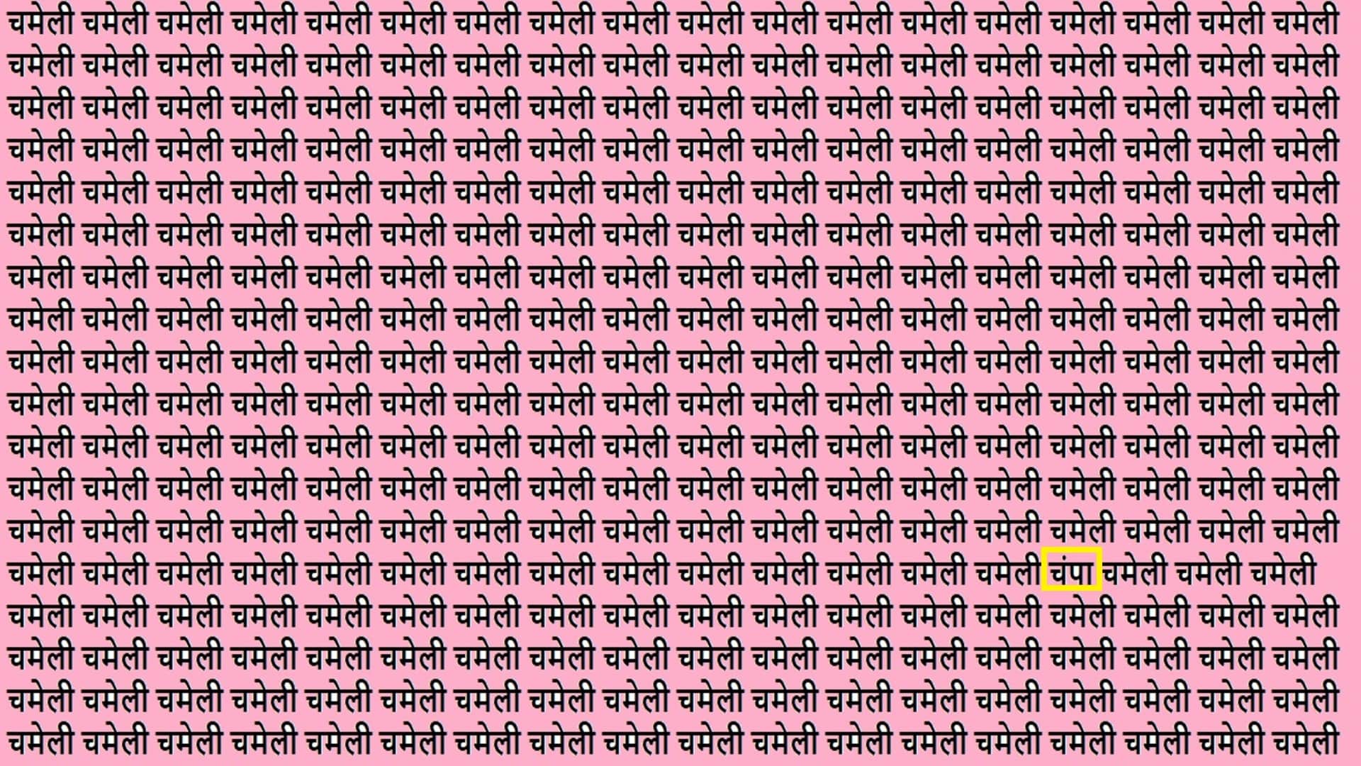 Optical Illusion Iq test Brain Test Can You Spot Champa in 15 Seconds