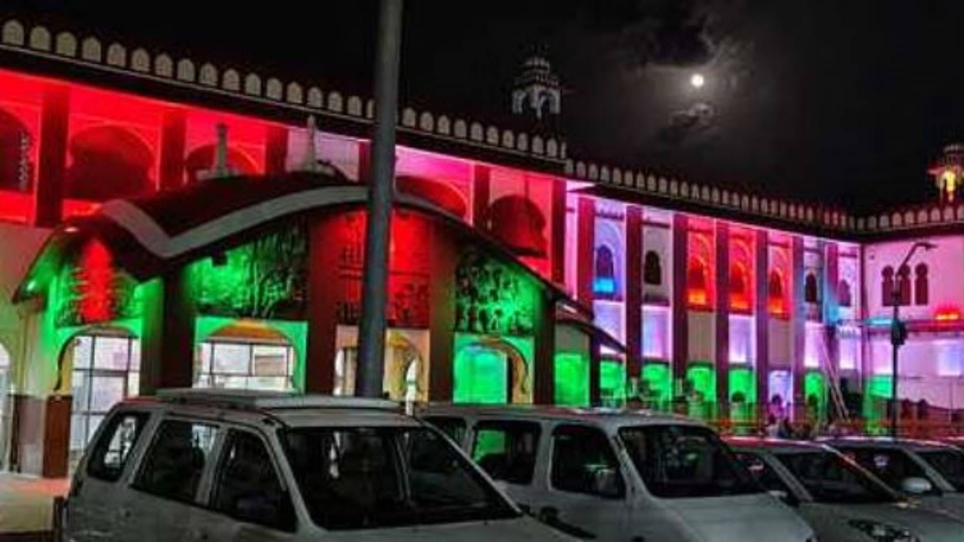 Operation Sindoor victory Jaipur Ajmer Jodhpur railway station glorify Indian Army decorated tricolour lights