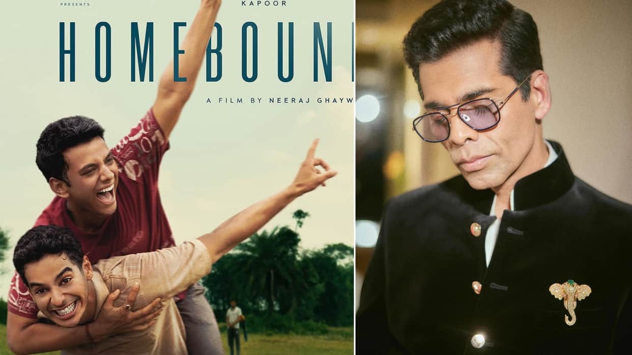 Karan Johar shares first poster of HOMEBOUND starring Ishaan Khatter Vishal Janhvi Premiere at Cannes 2025