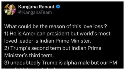 kangana ranaut tweet on donald trump and pm modi later deleted her post