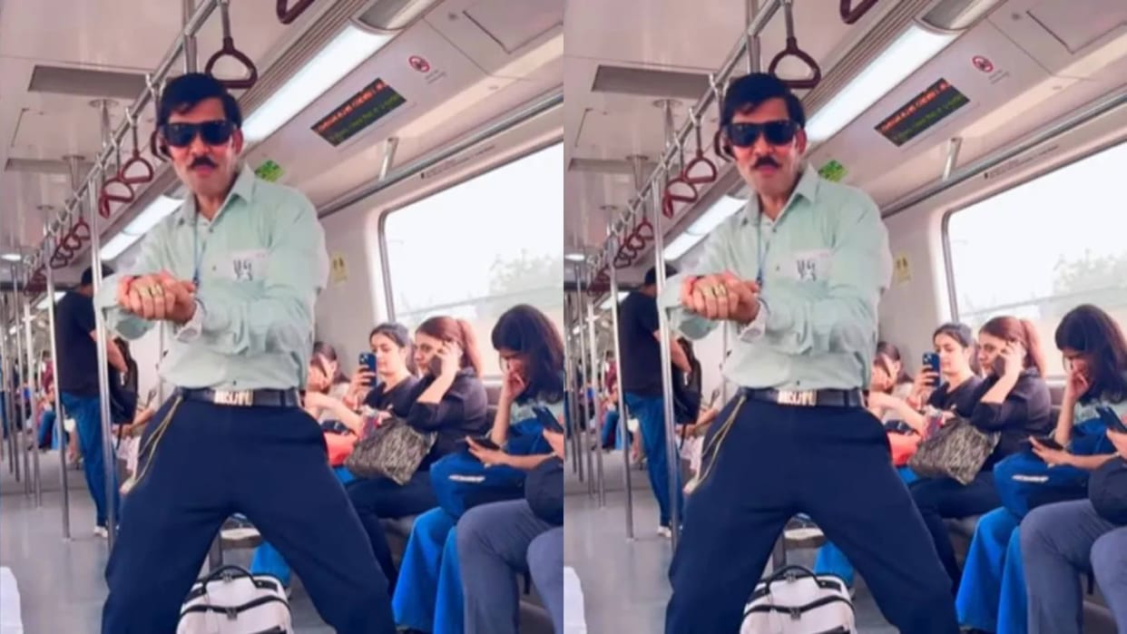 Uncle was seen doing drama by opening camera in metro Video goes viral on Internet see netizens reaction