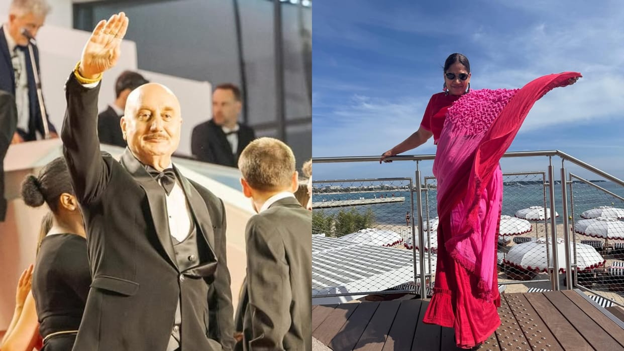 Anupam kher and chhaya kadam visits on cannes 2025 film festival and shares pictures
