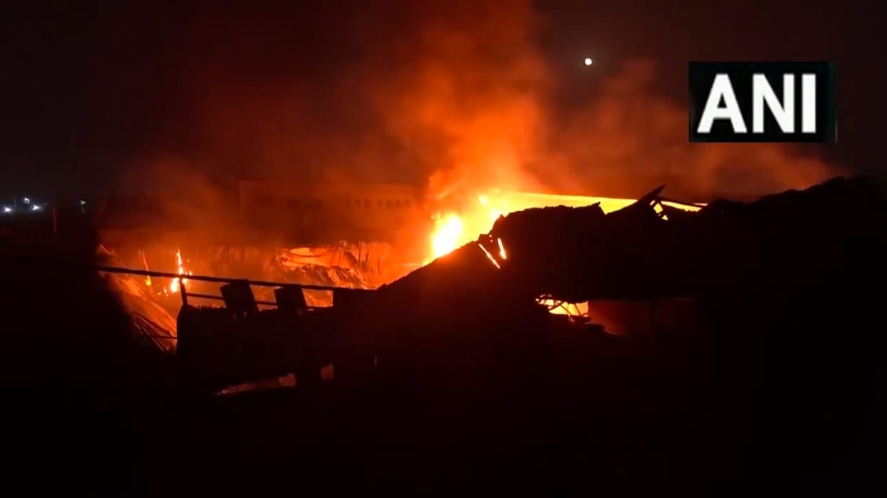 Massive fire guts several huts near Rithala metro station in Delhi