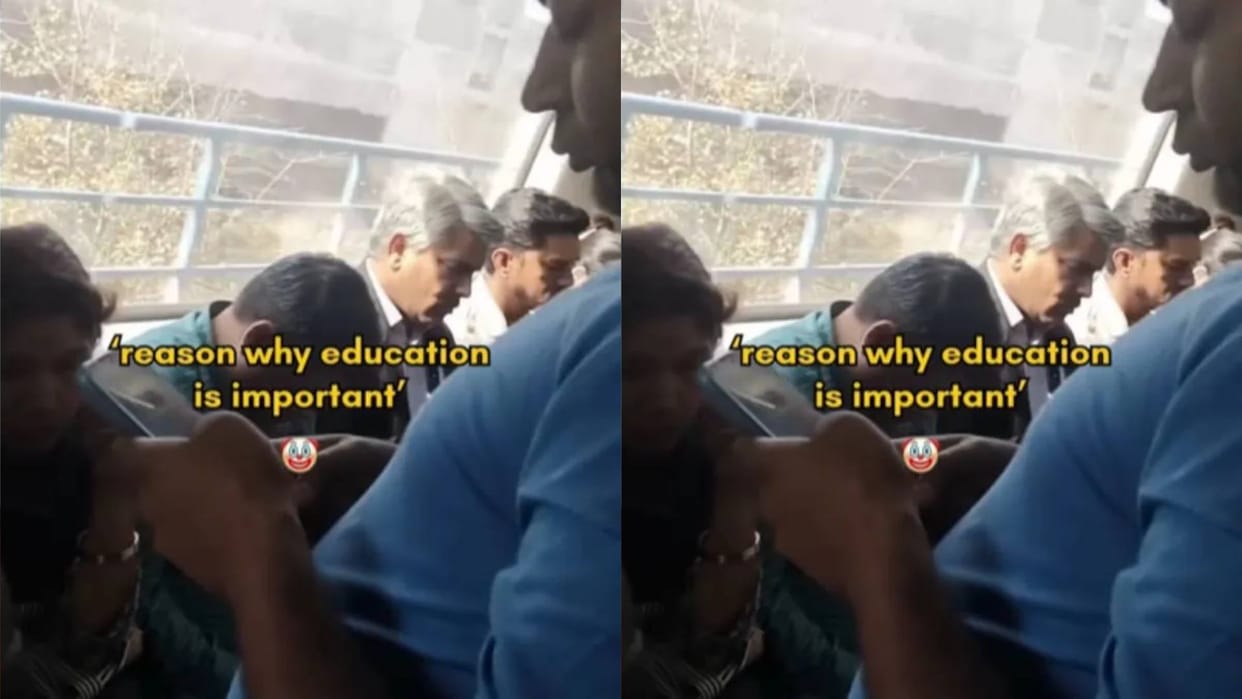 Girl was making fun of men in the metro but she herself got humiliated Video goes viral on Internet
