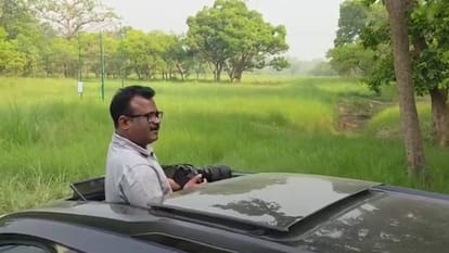 Tigress spotted in waterhole of Dudhwa Tiger Reserve in Lakhimpur kheri