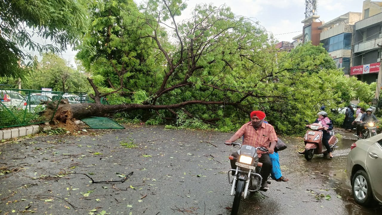 Delhi NCR Rain Storm blew at speed of 30-50KM along with rain and Delhi Airport advisory