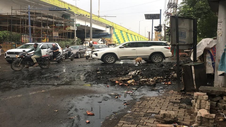 Waterlogging on highway due to minor rain passers facing problems