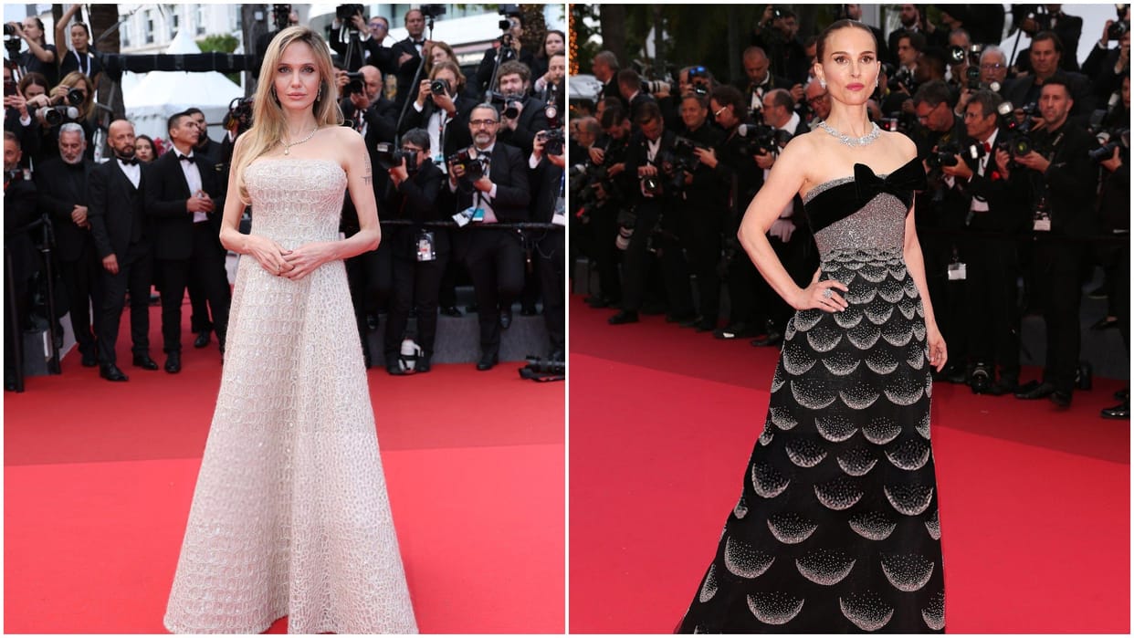 Cannes 2025 Hollywood Actress on red carpet Angelina Jolie Natalie Portman Kristen Stewart Emma Stone