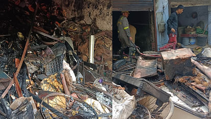 Kanpur: Chaos due to high tension line falling, four shops burnt, two injured
