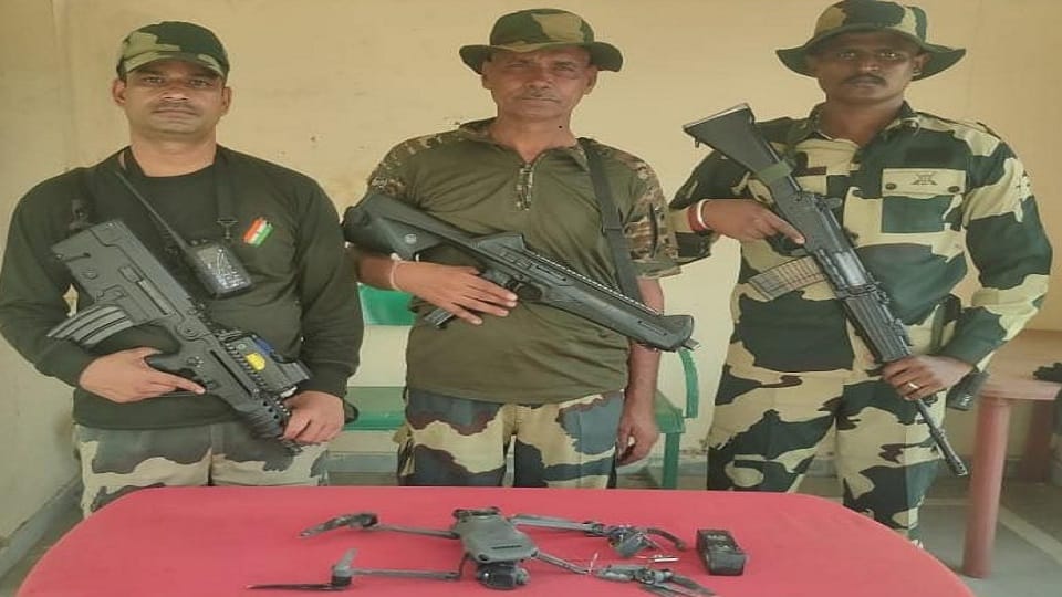 BSF Jawans found 3 broken drones in Amritsar