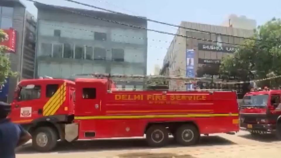 Fire breaks out at a coaching centre in Rajinder Nagar Delhi