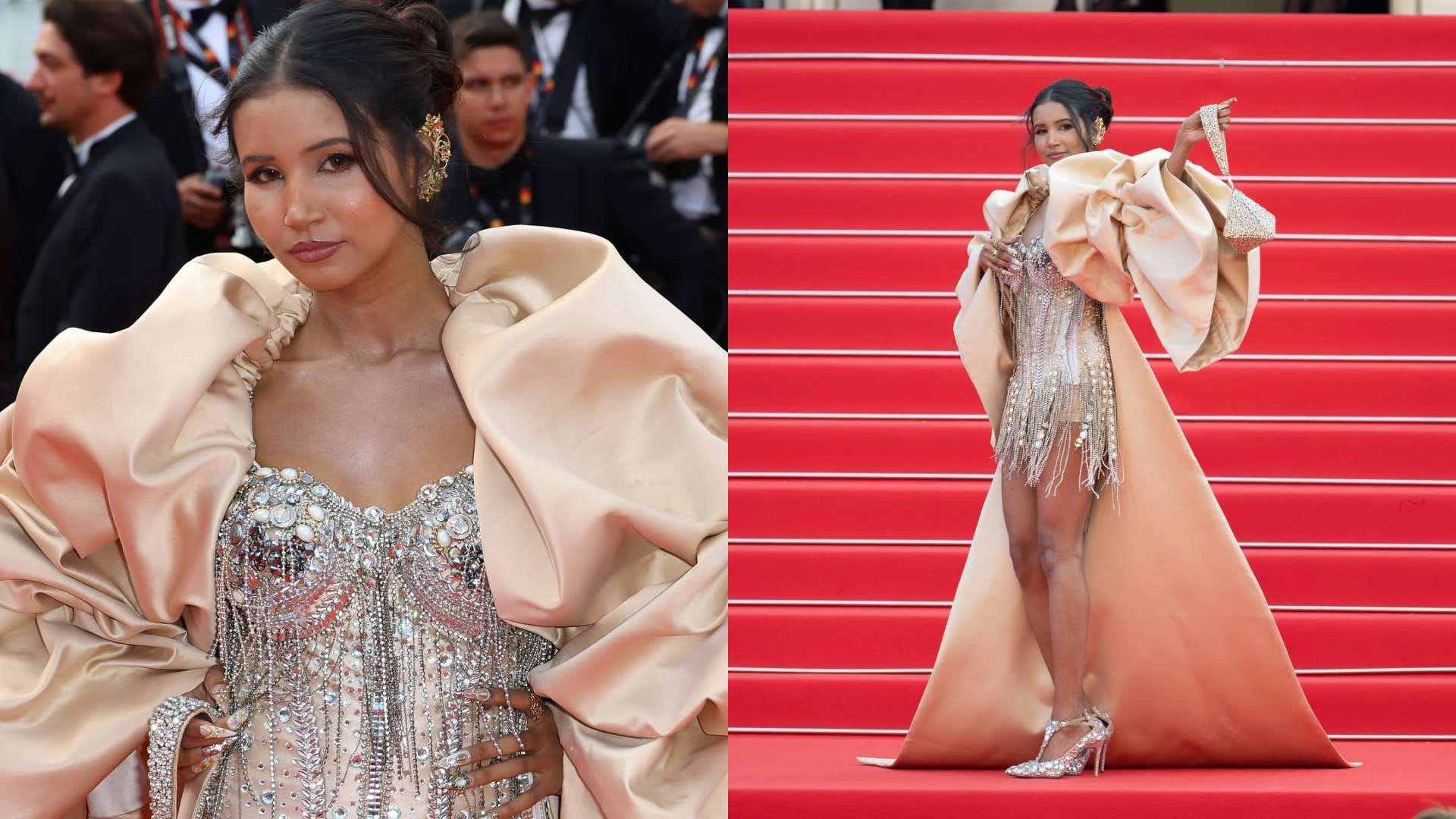 Cannes 2025 famous influencer nancy tyagi copied look of neha bhasin