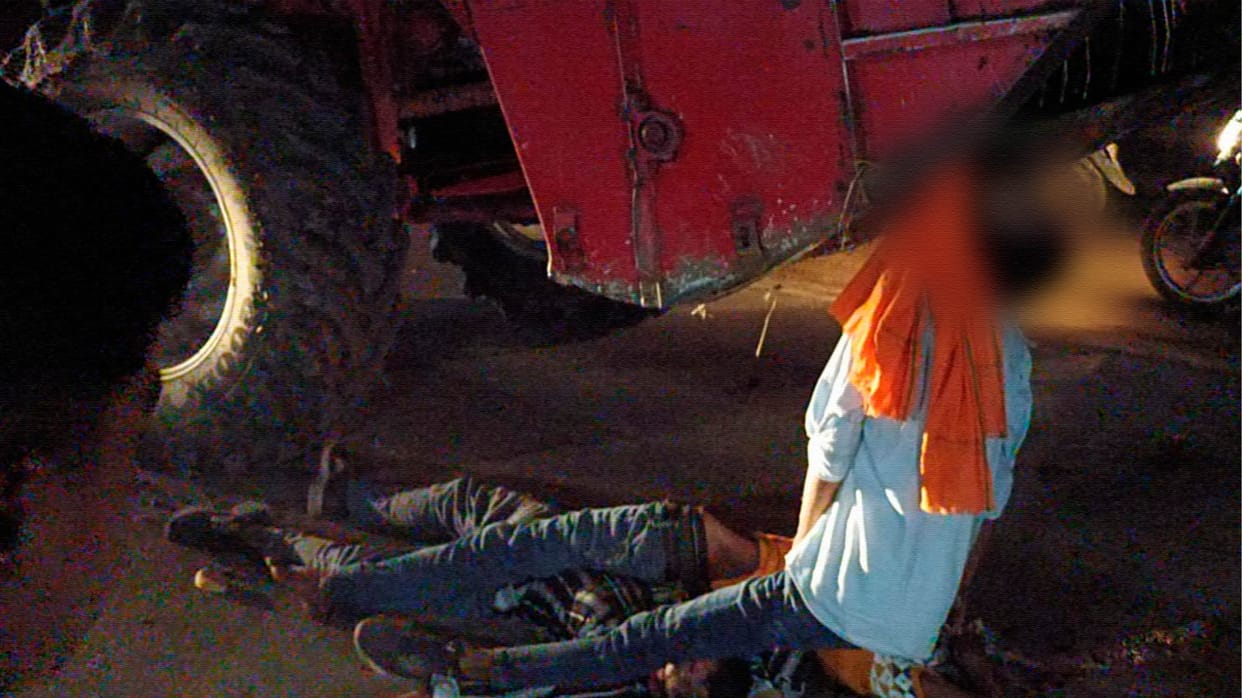 Bike collided with harvester in Sakti district, three youths died