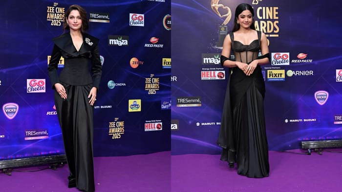 Rasha Thadani Ananya Pandey shine in sari amongst western style dresses heroines during zee cine awards 2025