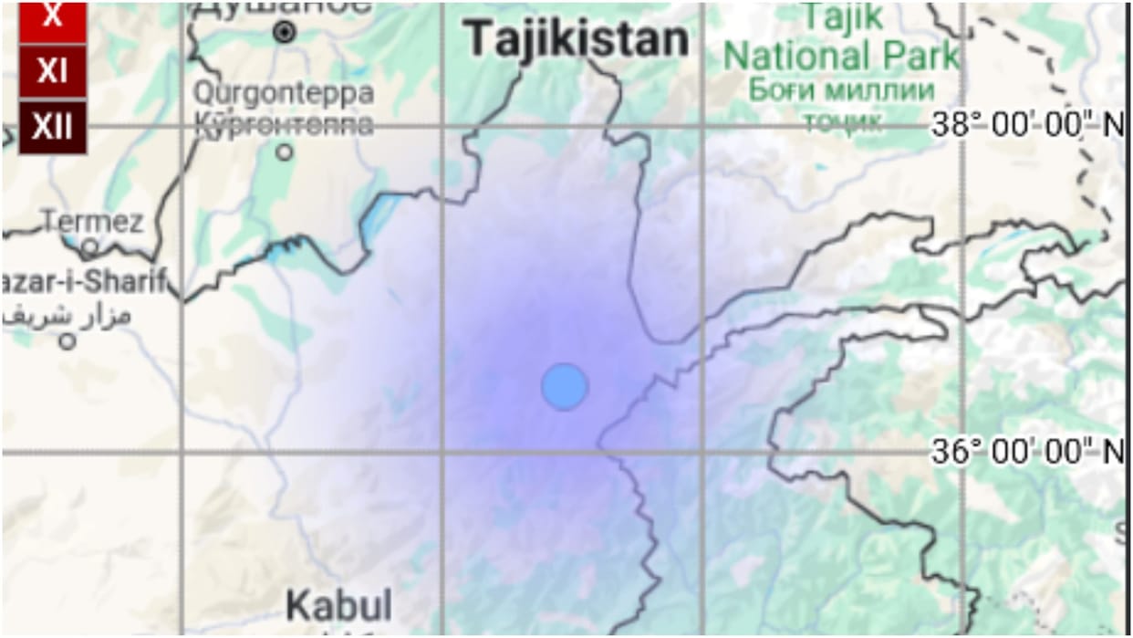 An earthquake with a magnitude of 4 on the Richter Scale hit Afghanistan at National Centre for Seismology