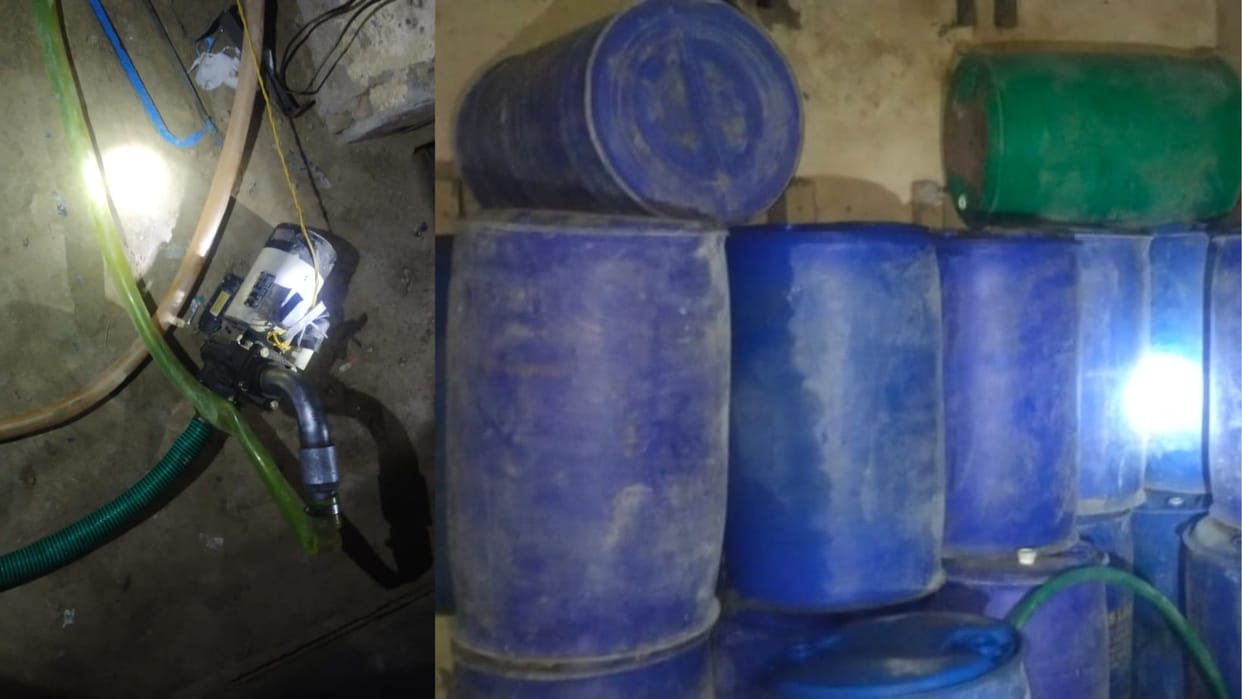 Illegal business of oil cutting and petroleum storage exposed SDM raided chaos ensued