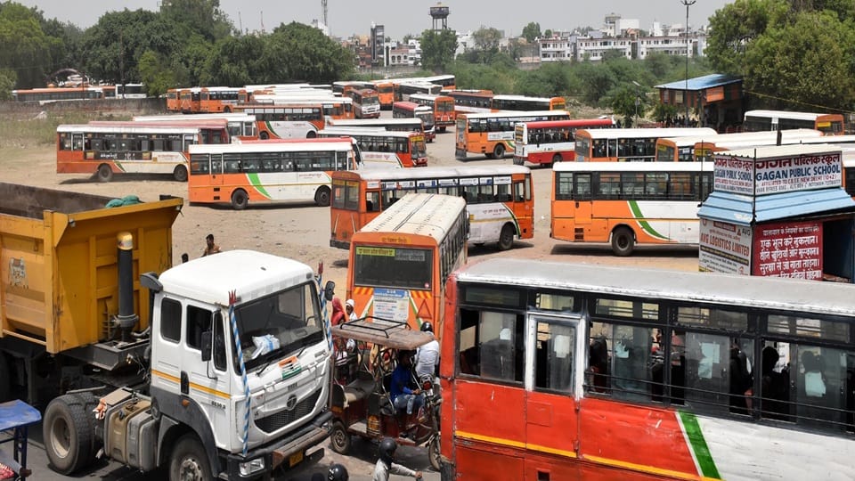Aligarh roadways drivers and conductors on strike