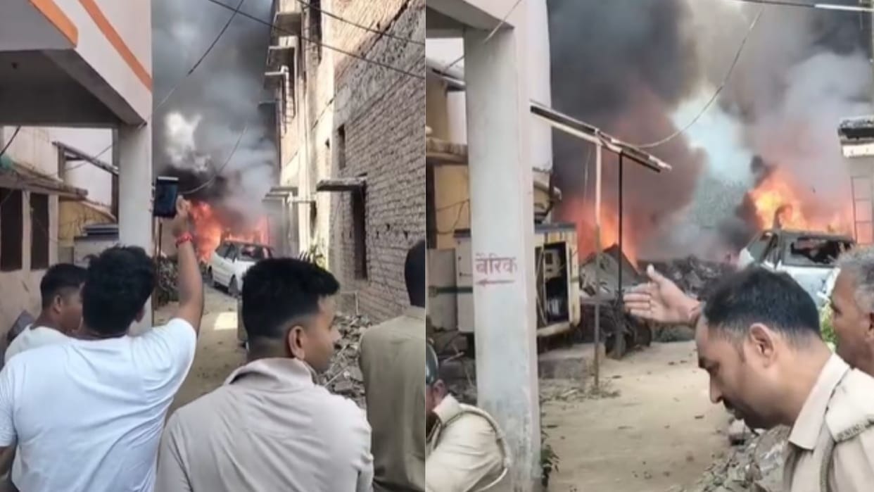 Massive fire broke out in Mungarabadshahpur police station