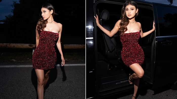 mouni roy latest look goes viral on social media in red short mini  dress fans reaction