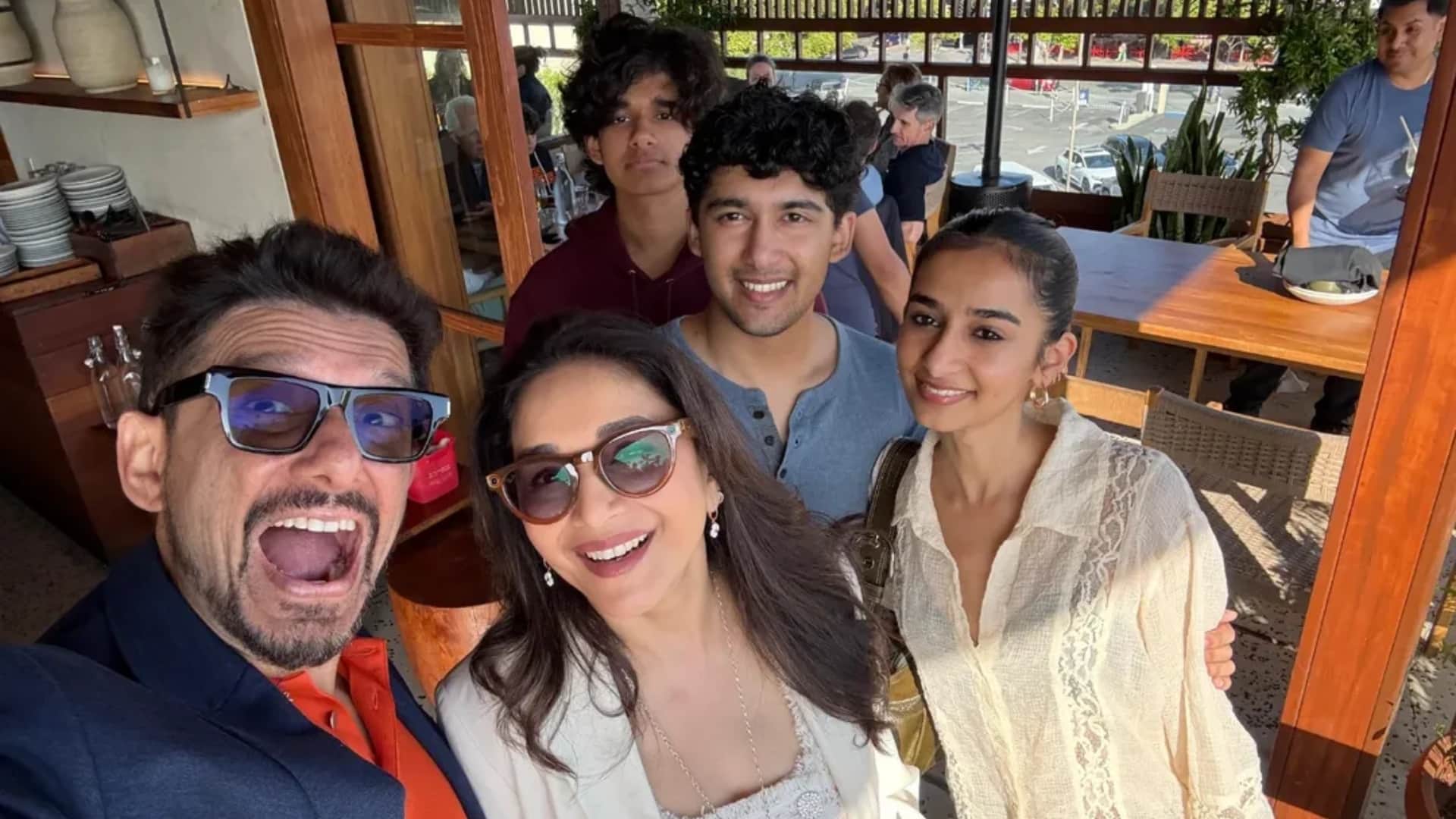 Dr nene share vacation pics with wife madhuri dixit kids on California city Santa Monica says Loving the vibe