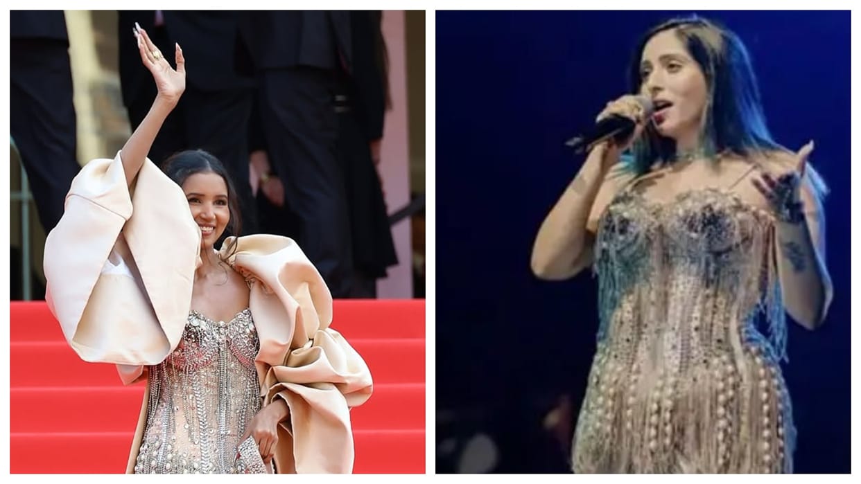 nancy tyagi cannes 2025 dress controversy neha bhasin calls out copy claim