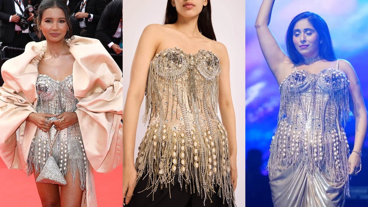 Cannes 2025 famous influencer nancy tyagi copied look of neha bhasin