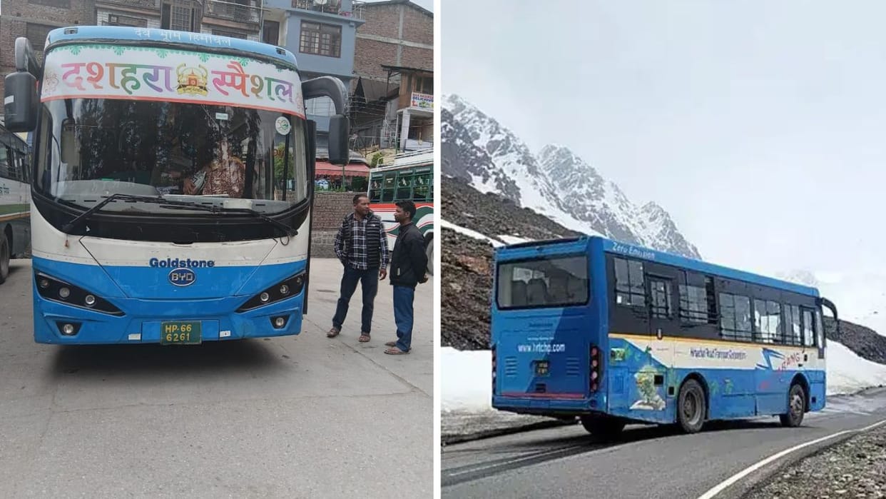 Himachal Tourism Now see the snowy valleys of Rohtang for Rs 500 HRTC starts electric bus service