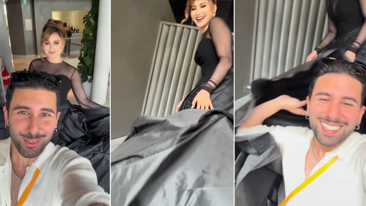 Orry with urvashi rautela funny video goes viral from cannes 2025