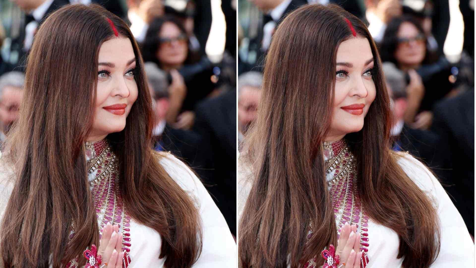 Allegedly Aishwarya Rai Bachchan dedicated her Cannes Film Festival look to operation sindoor netizens praises