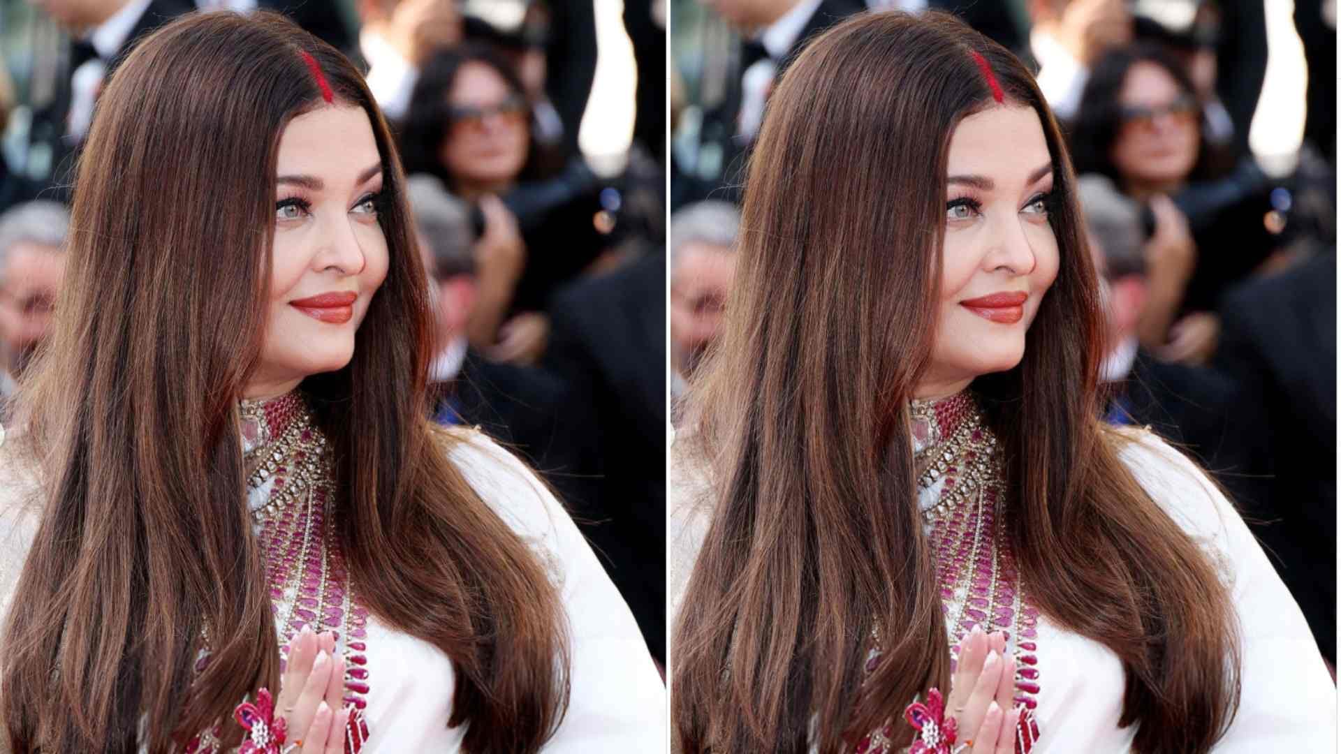Allegedly Aishwarya Rai Bachchan dedicated her Cannes Film Festival look to operation sindoor netizens praises