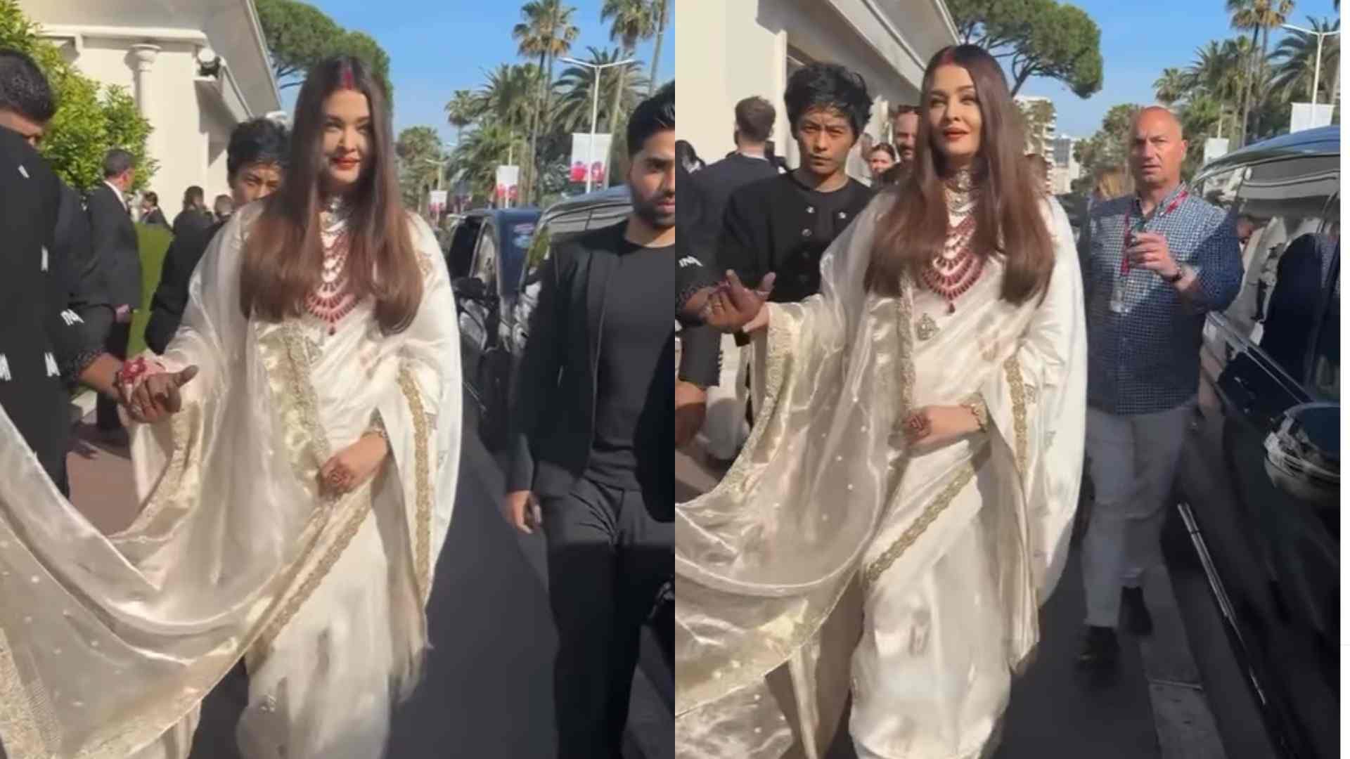 78th Cannes Film Festival: Aishwarya Rai Bachchan flaunts her sindoor see her stunning look in white dress
