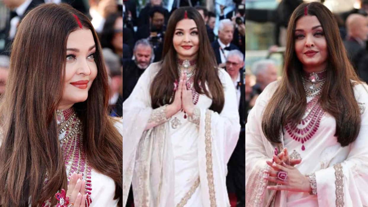 Allegedly Aishwarya Rai Bachchan dedicated her Cannes Film Festival look to operation sindoor netizens praises
