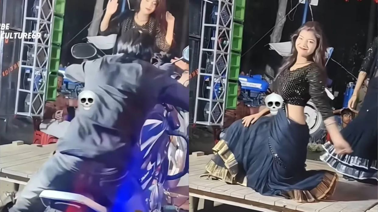 The dancer was doing amazing dance on stage then the boy ran his bike over the girl Video goes Viral