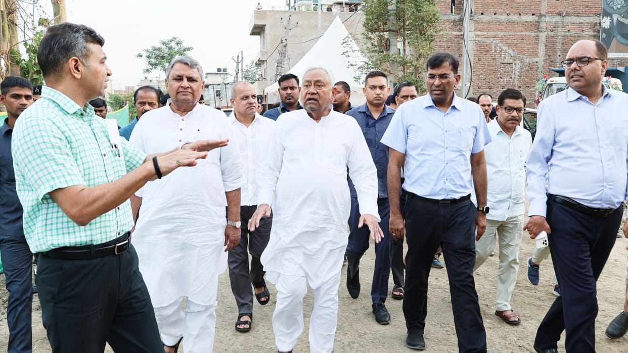 Bihar: CM inspected the underground drain and road construction work from Saidpur drain to the hill