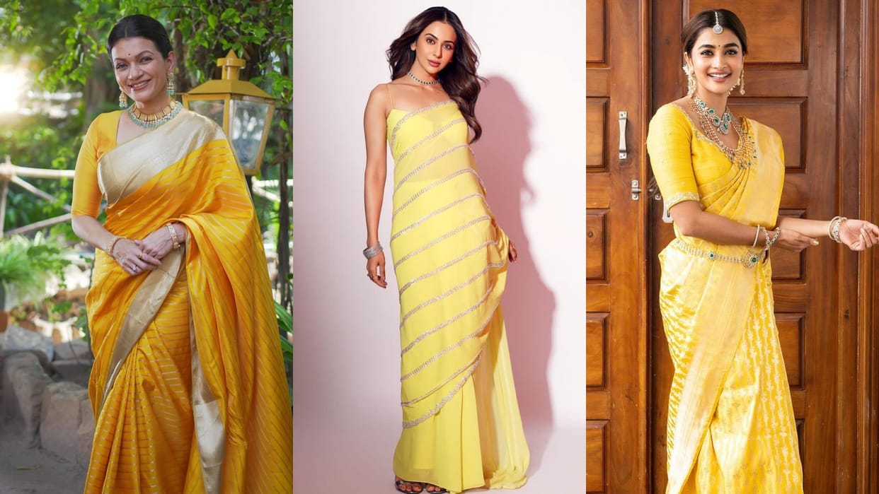 Vat Savitri 2025 Outfit ideas Try Yellow Saree for Traditional and Stylish Puja Look