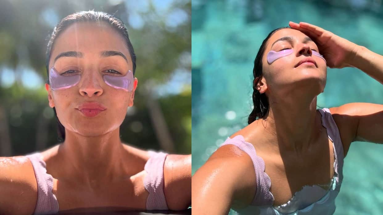 Alia Bhatt Pouts As She Poses In A Pool In A Pink Swimsuit