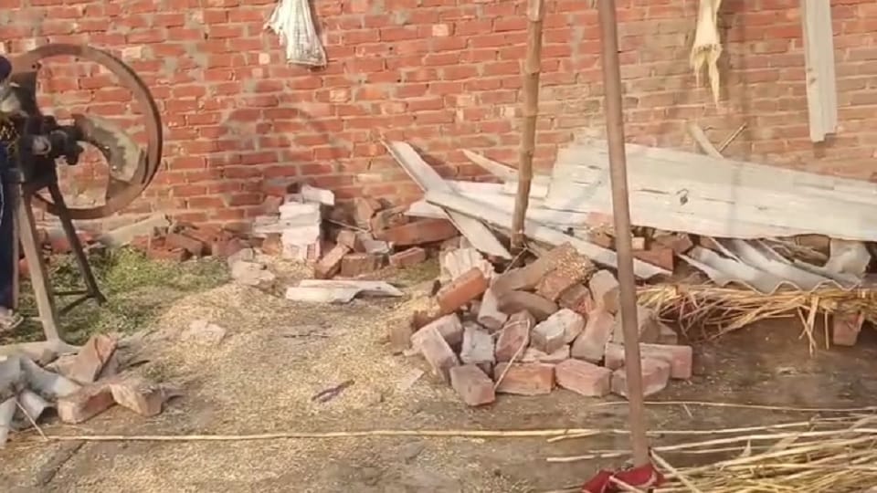 wall of the house collapsed due to storm, husband died and three injured