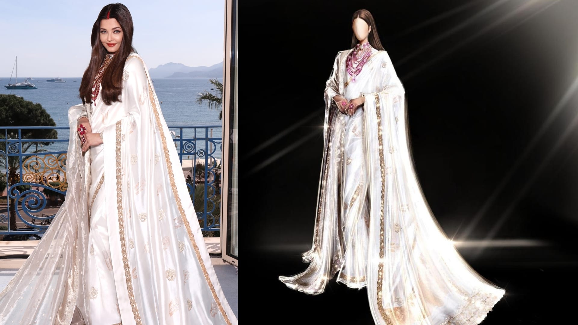 Cannes 2025 Aishwarya Rai Bachchan red carpet look design by fashion designer Manish Malhotra