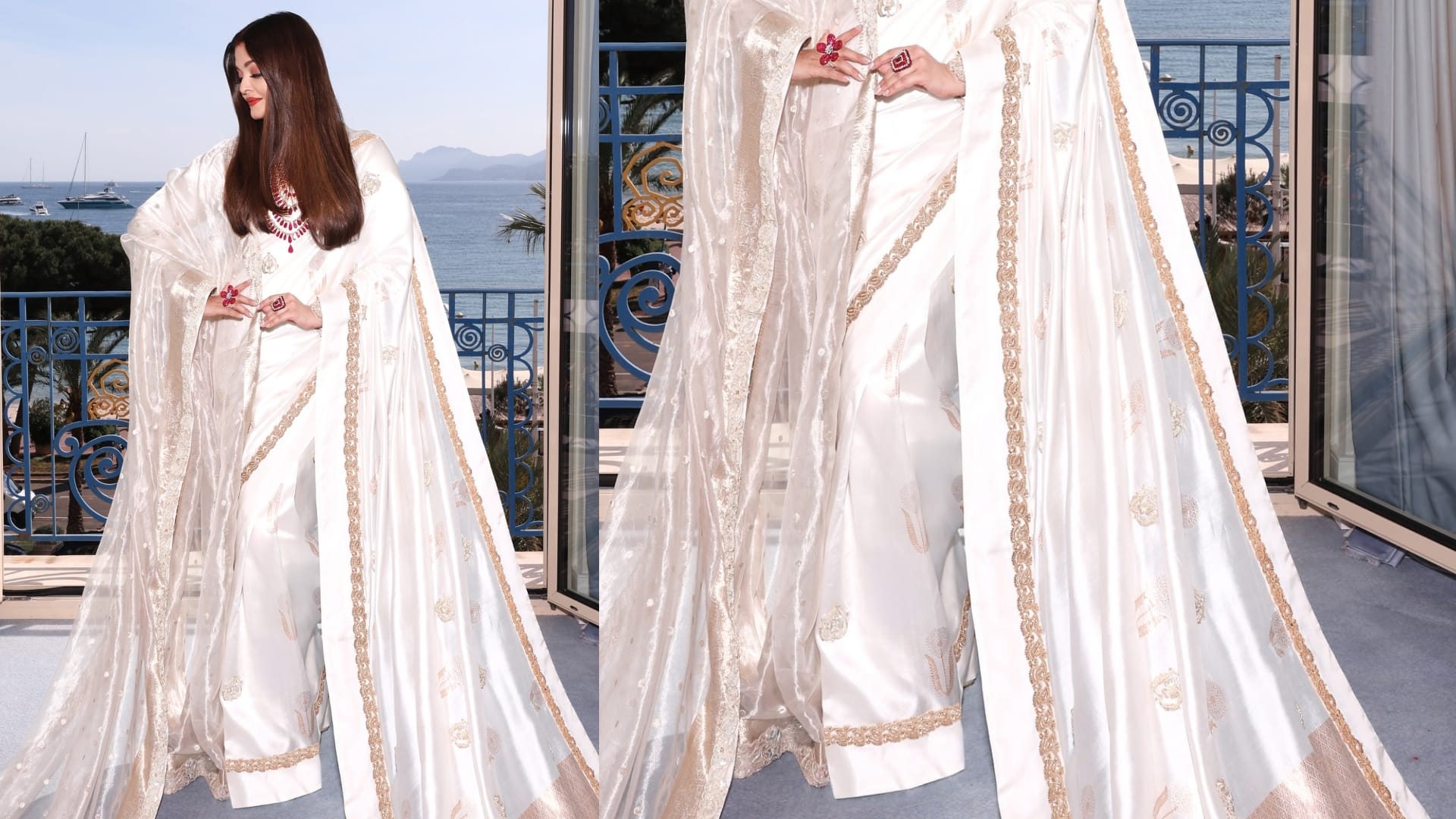 Cannes 2025 Aishwarya Rai Bachchan red carpet look design by fashion designer Manish Malhotra