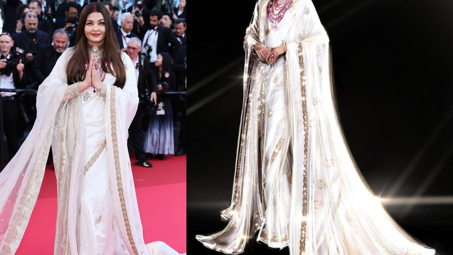 Cannes 2025 Aishwarya Rai Bachchan red carpet look design by fashion designer Manish Malhotra