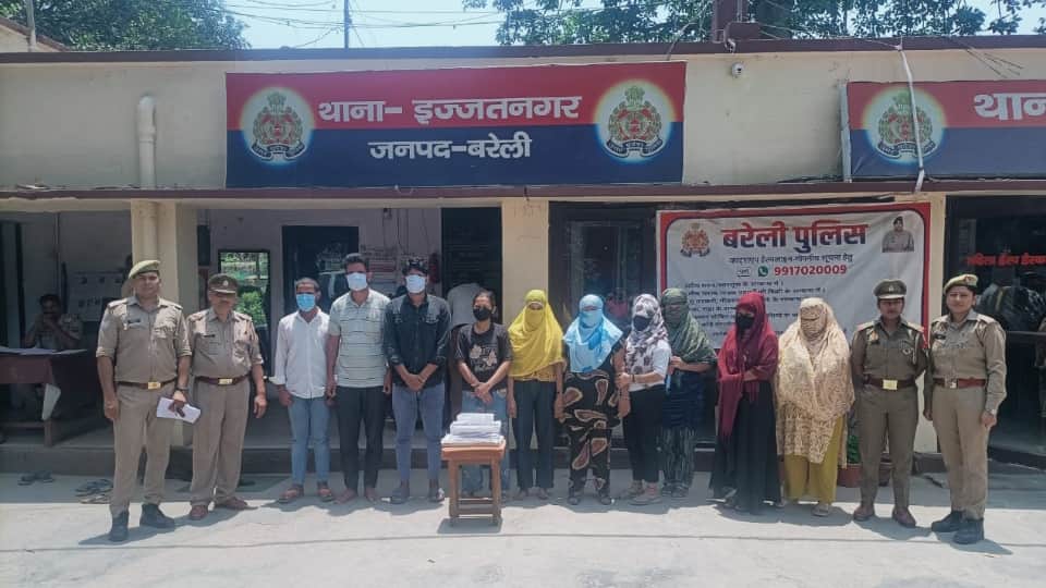 brothel racket in hotel of sister of ruling party leader Ten arrested including seven women in bareilly