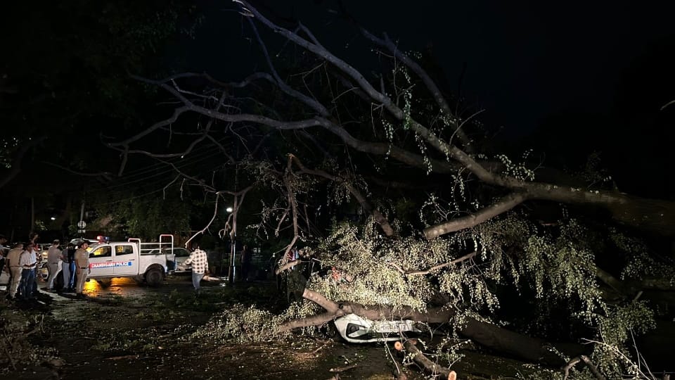 Heavy rain hailstorm and Thunderstorm in Chandigarh weather news see photos