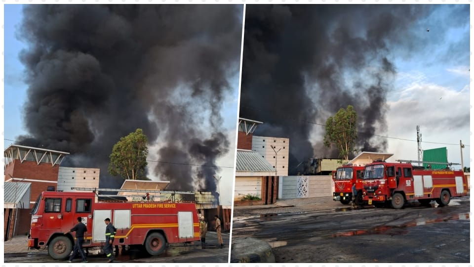 Fire broke out in Mentha factory located in Ujhani Koodha Nursingpur, Badaun