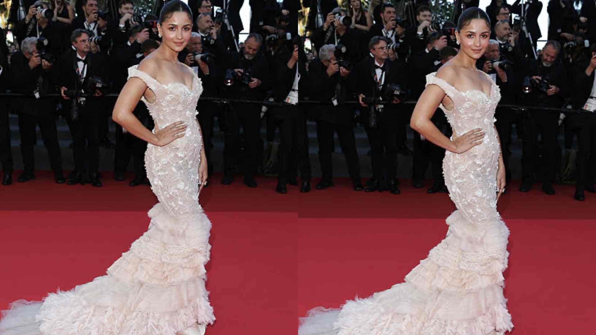 Alia Bhatt debut 78th Cannes Film Festival actress stunning look Viral in floral design dress