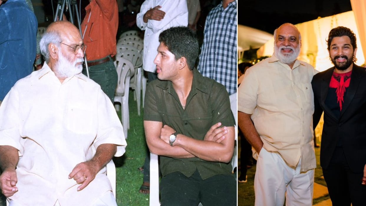 allu arjun wishes Raghavendra Rao K happy birthday to his debut film Gangotri director