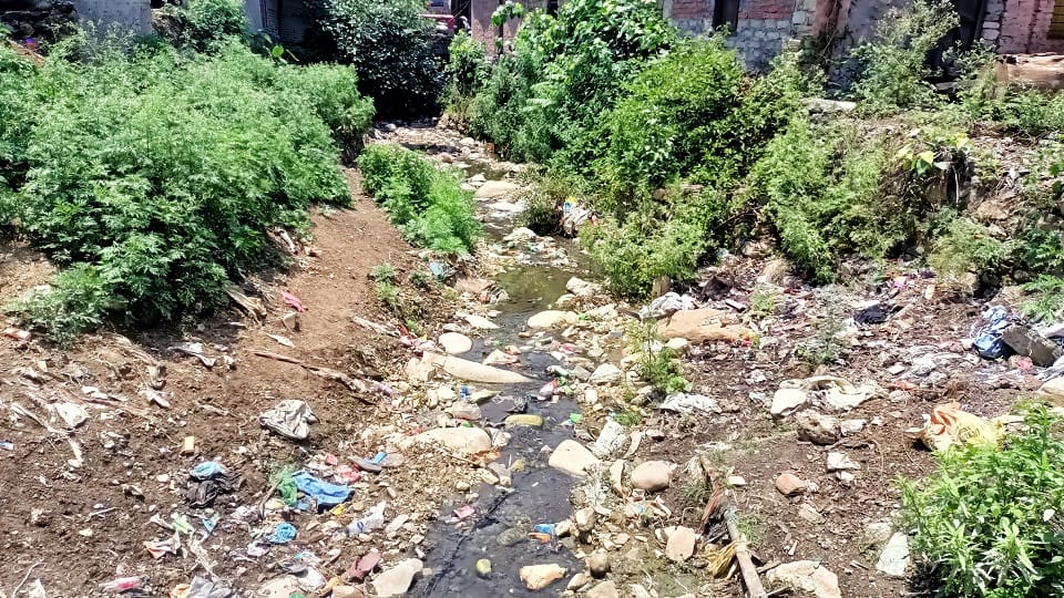 Bhagirathi river shrunk by three meters due to garbage and Encroachment